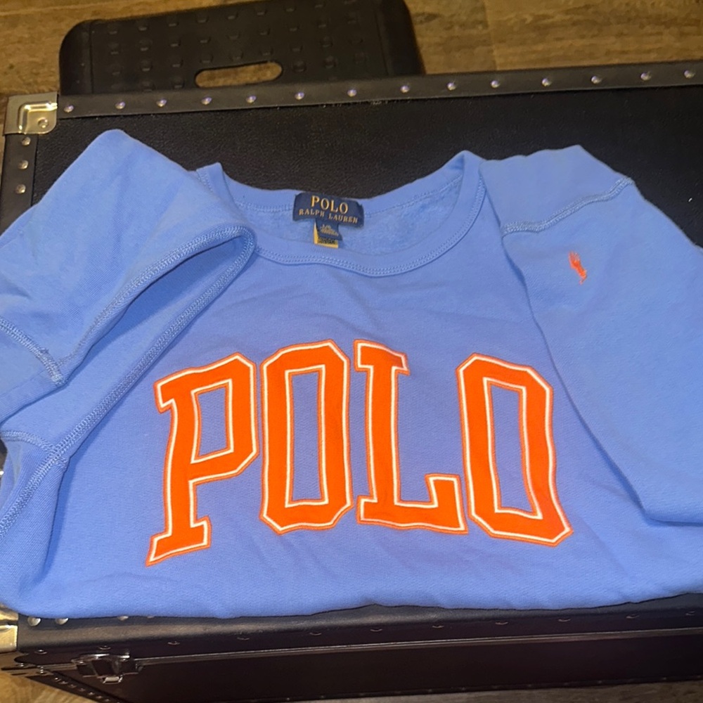 Polo by Ralph Lauren Kids Blue Sweatshirt with Orange Logo
